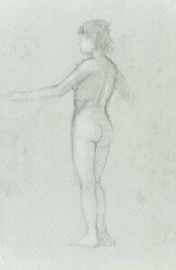 APUNTE DE DESNUDO 1991 Lápiz y tiza sobre papel 40 x 27,5 cm